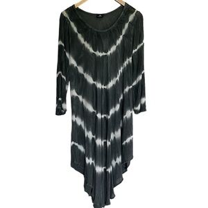 Advance Apparels Black and White Asymmetrical Dress